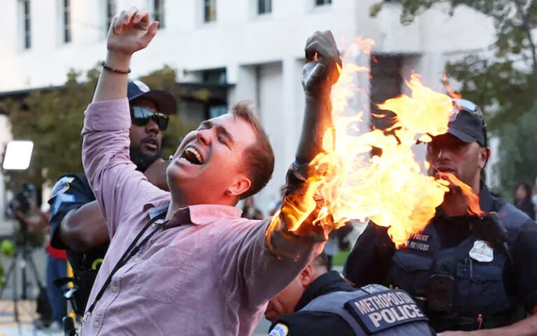 Protester Sets Himself on Fire During Pro-Palestinian Demonstration Near the White House