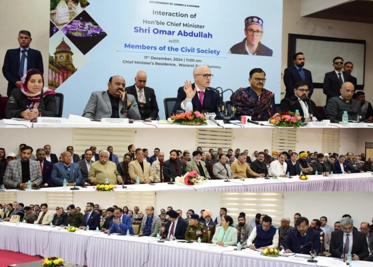Omar Abdullah Engages with Jammu’s Civil Society: A New Era of Unity and Inclusivity “Jammu & Kashmir, United in Governance: Reviving the Darbar Move”
