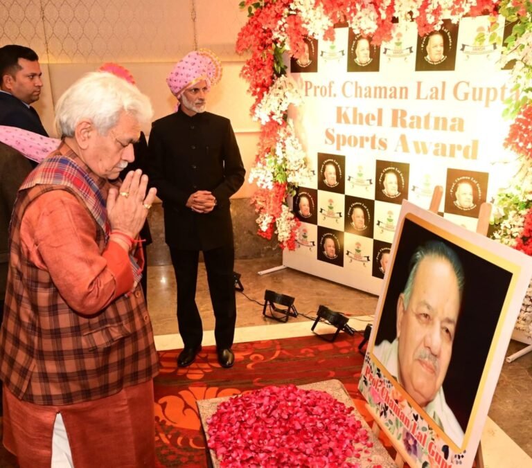 Lieutenant Governor Addresses Prof. Chaman Lal Gupta Khel Ratna Award Ceremony, Felicitates Award Recipients