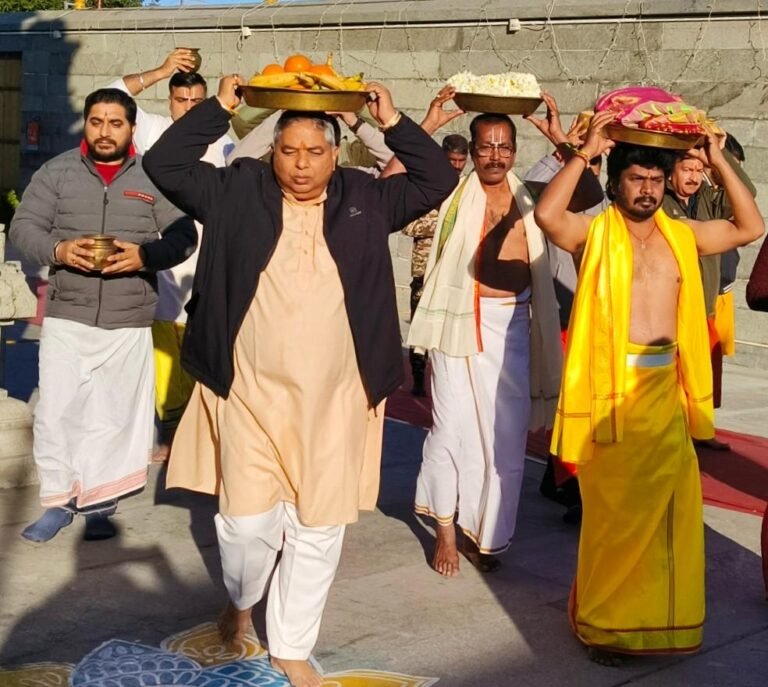 Sat Sharma (CA), BJP State President JK UT, Pays Obescience at Tirupati Balaji Temple Jammu