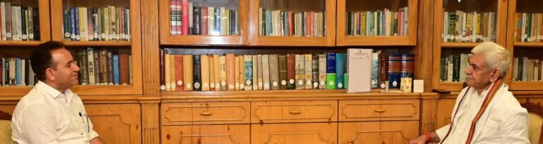 LoP Sunil Sharma Meets LG Manoj Sinha at Raj Bhawan Srinagar