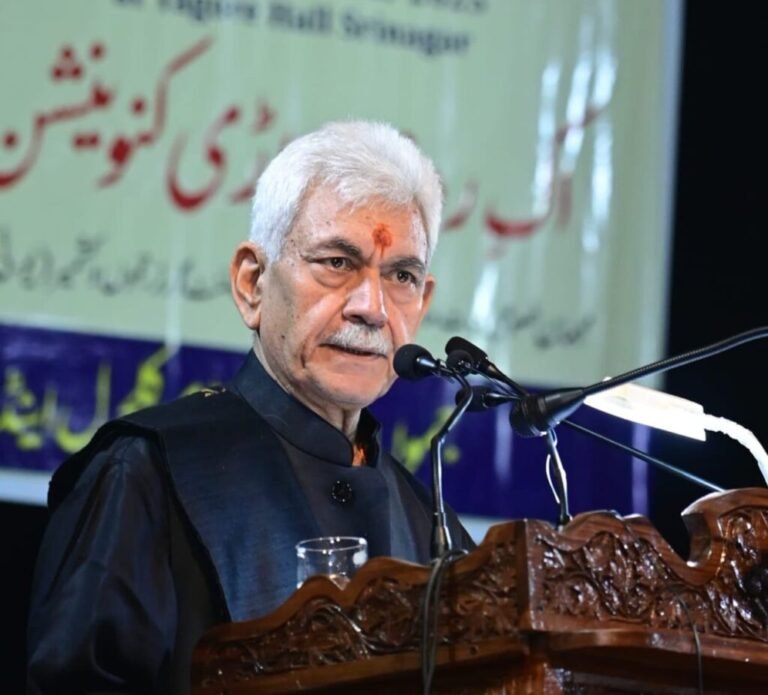 Lieutenant Governor Manoj Sinha addressing an event
