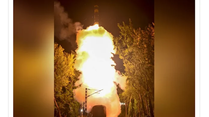 Agni-Prime missile launched from rail-based mobile launcher