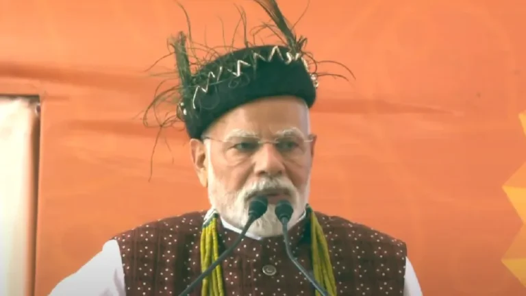 PM Narendra Modi addressing a rally in Itanagar