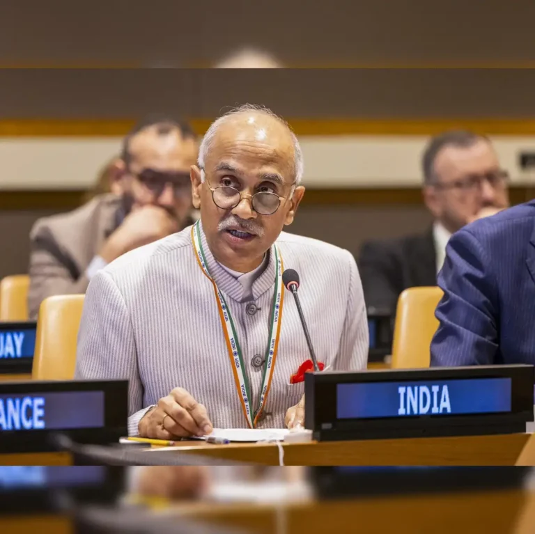 Indian UN Representative discussing peace in Afghanistan