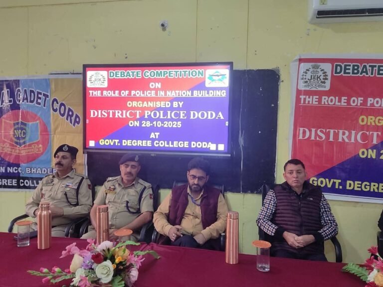 DODA POLICE ORGANISES SEMINAR ON “ROLE OF POLICE IN NATION BUILDING” AT GOVT. DEGREE COLLEGE DODA