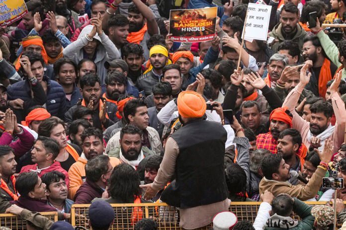 VHP, Bajrang Dal Protest Near Bangladesh High Commission Over Lynching of Hindu Man